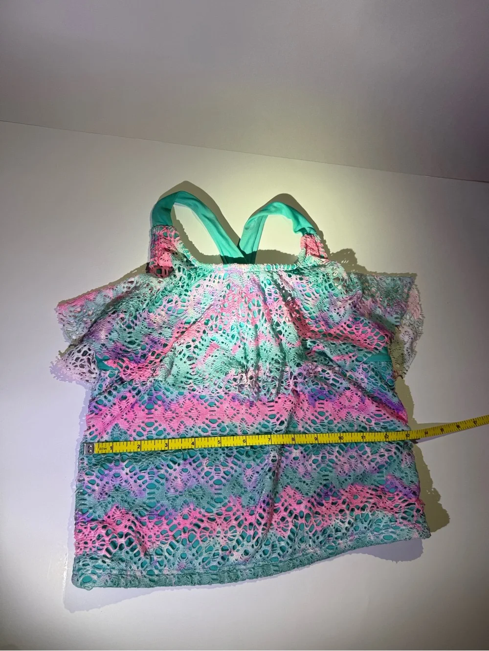 3 Lands' End, Cat&Jack Kids Swim TOPS ONLY  Floral Crochet & Pastel
